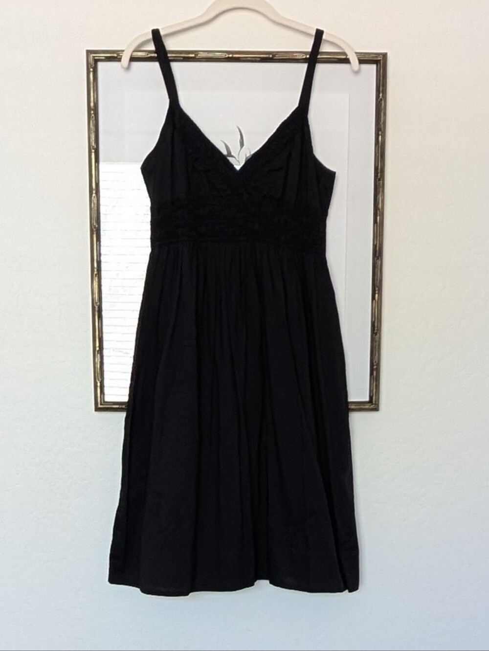 Vince Black Midi Spaghetti Strap Cotton Sundress SZ 4